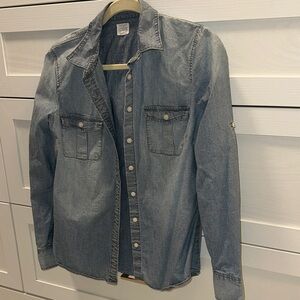 J. Crew  Classic Blue Button-Up Blouse